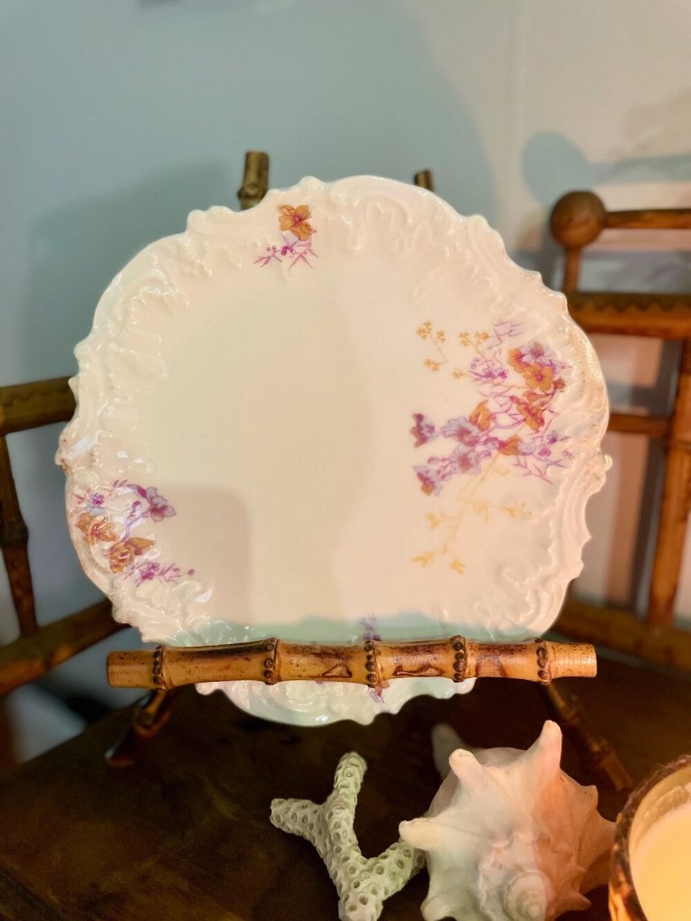 Antique Elite Limoges France Floral Cabinet Plate Bawo & Dotter 8"